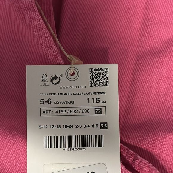 ZARA Kids | Fuchsia | TWILL PINAFORE DRESS WITH POCKETS - Picture 7 of 7